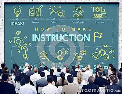 Instruction Document Guidebook Handbook Help Concept Stock Photo