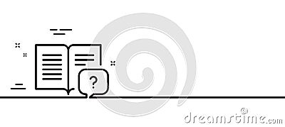 Instruction manual line icon. Help book sign. Minimal line pattern banner. Vector Vector Illustration