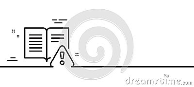 Instruction manual line icon. Warning book sign. Minimal line pattern banner. Vector Vector Illustration