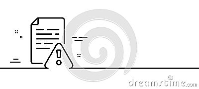 Instruction manual line icon. Warning file sign. Minimal line pattern banner. Vector Vector Illustration