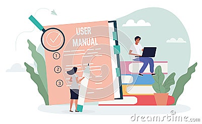 Instructions for Use with User Manual Vector Illustration