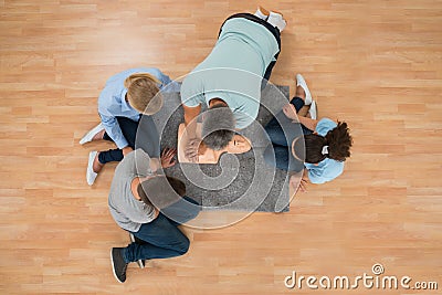 Instructor Performing Resuscitation Technique Stock Photo