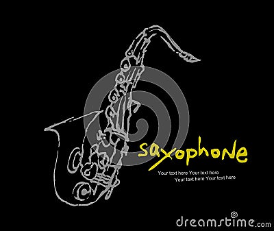 Instruments collection -1:Saxophone Vector Illustration