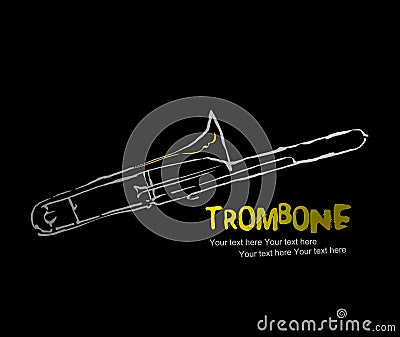 Instruments collection -2:Trombone Vector Illustration