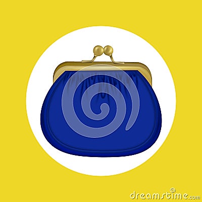 Insulated blue purse. the icon with the purse Stock Photo