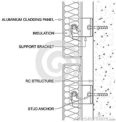 Insulated Cladding Panels Vector Illustration