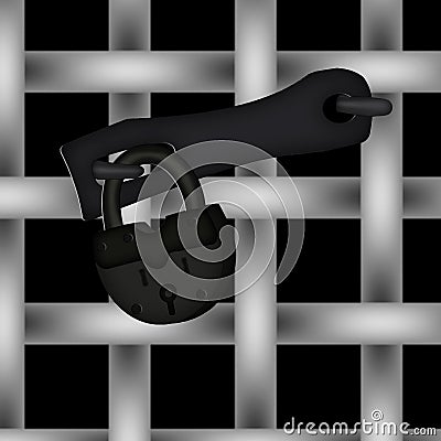 Insulated closed padlock flat icon Stock Photo