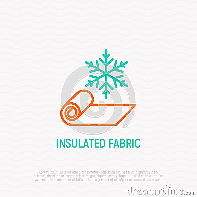 Insulated fabric thin line icon Vector Illustration
