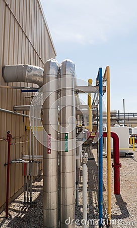 Insulated Process Piping Stock Photo