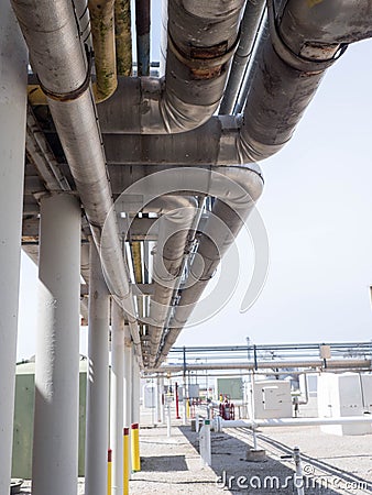 Insulated Process Piping Stock Photo