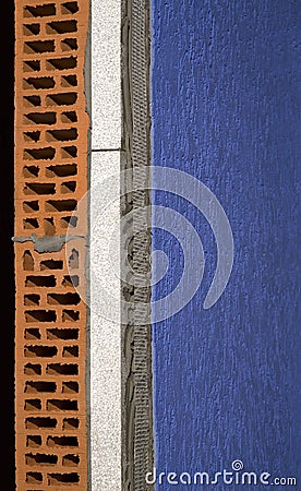 Insulated wall with styrofoam Stock Photo