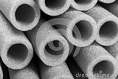 Insulation for pipes closeup Stock Photo