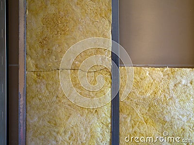 Insulation in wall Stock Photo