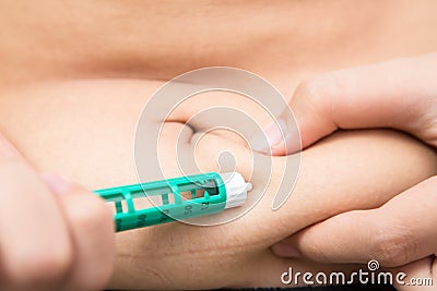 Insulin dependent Diabetes patient Stock Photo