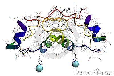 Insulin molecular structure Stock Photo