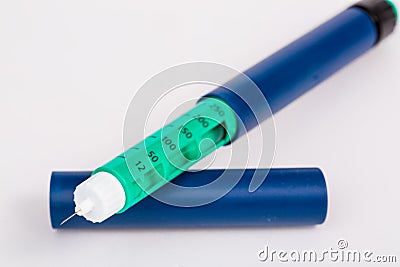 Insulin pen for diabetics Stock Photo