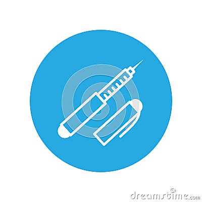 Insulin pen, line icons. Diabetes disease icon, glucose monitoring life. Modern infographic logo and pictogram. Vector Illustration