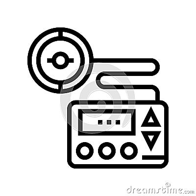 insulin pump line icon vector illustration Cartoon Illustration