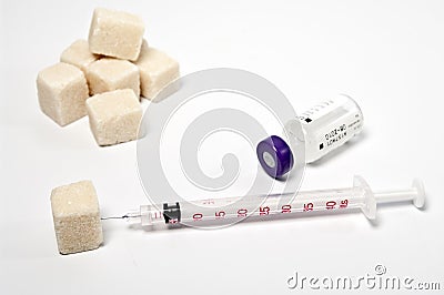 Insuline and sugar Stock Photo