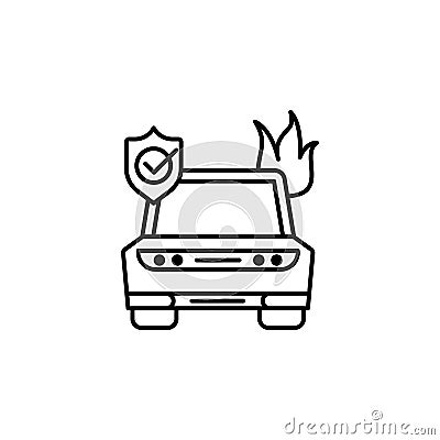 insurance, accident insurance, car, shield icon. Element of insurance icon. Thin line icon for website design and development, app Stock Photo