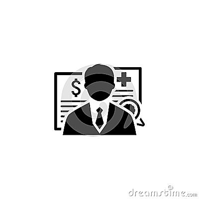 Insurance Agent Icon. Flat Design Stock Photo