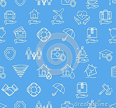 Insurance Background Pattern. Vector Vector Illustration