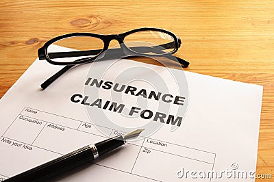 Insurance claim form Stock Photo