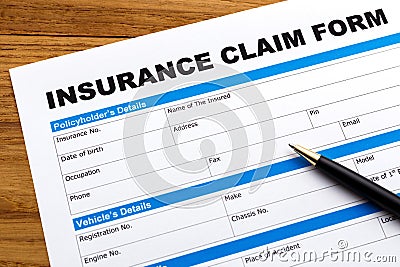 Insurance claim form Stock Photo