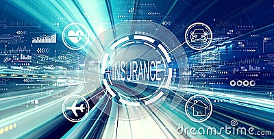 Insurance concept with high speed motion blur Stock Photo