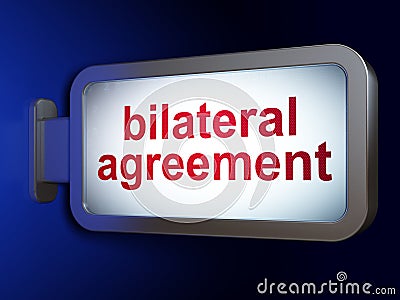 Insurance concept: Bilateral Agreement on billboard background Stock Photo