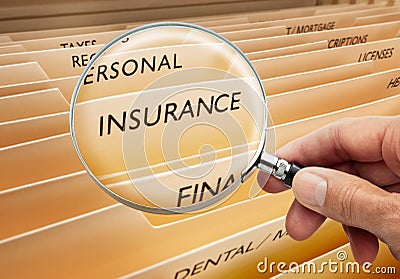 Insurance File Folders Stock Photo