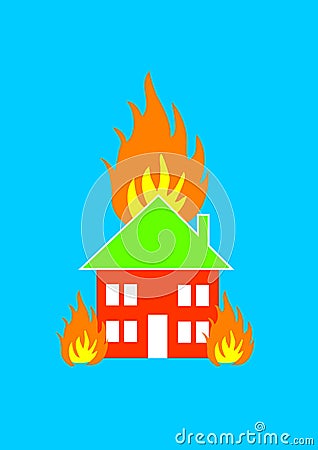 Insurance - Fire Damage Vector Illustration