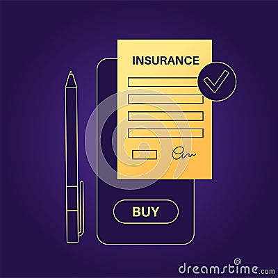 Insurance form online Vector Illustration