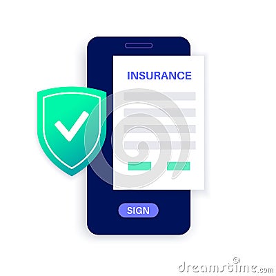 Insurance form online Vector Illustration