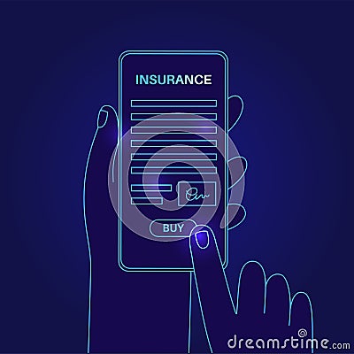 Insurance form online Vector Illustration