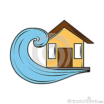 insurance house flooding Vector Illustration