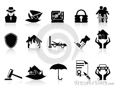 Insurance icons set Vector Illustration