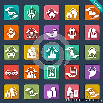 Insurance icons Vector Illustration