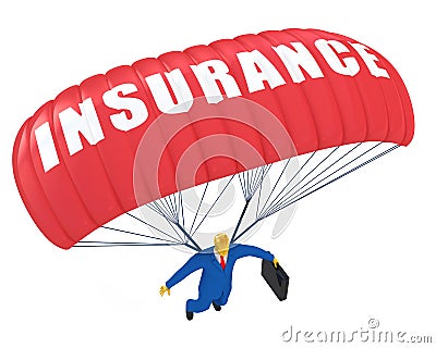 Insurance parachute Stock Photo