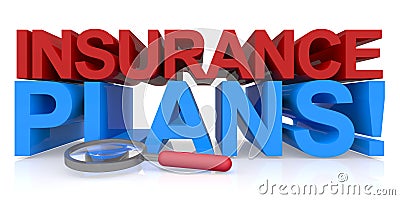 Insurance plans on white Stock Photo