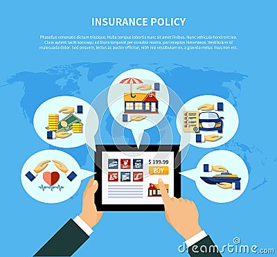 Insurance Policy Services Concept Vector Illustration