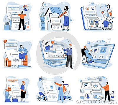 Insurance policy. An insurance policy is guardian shield, ensuring fortress financial security Vector Illustration