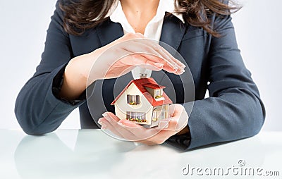 Insurance and protect home concept Stock Photo