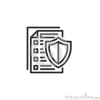 Insurance Protection Plan line icon Vector Illustration