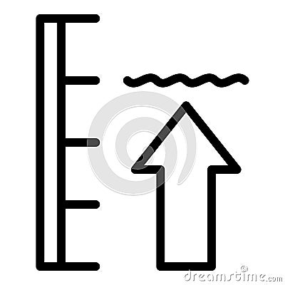 Insurance sea level icon outline vector. Flood change Vector Illustration