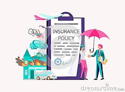 Insurance service Concept Vector Illustration