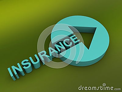 Insurance sign with arrow Stock Photo
