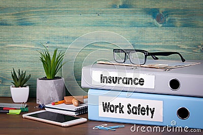 Insurance and work safety concept. Successful business, law and profit background Stock Photo