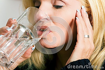 Intake of Painkiller Stock Photo