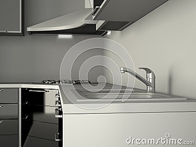 Integral kitchen furniture Stock Photo